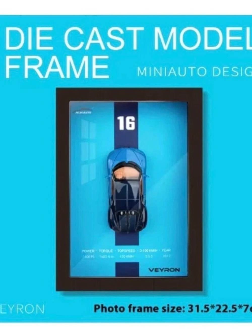 Veyron Alloy Car Model Stereo Hanging Picture Frame Display Frame in